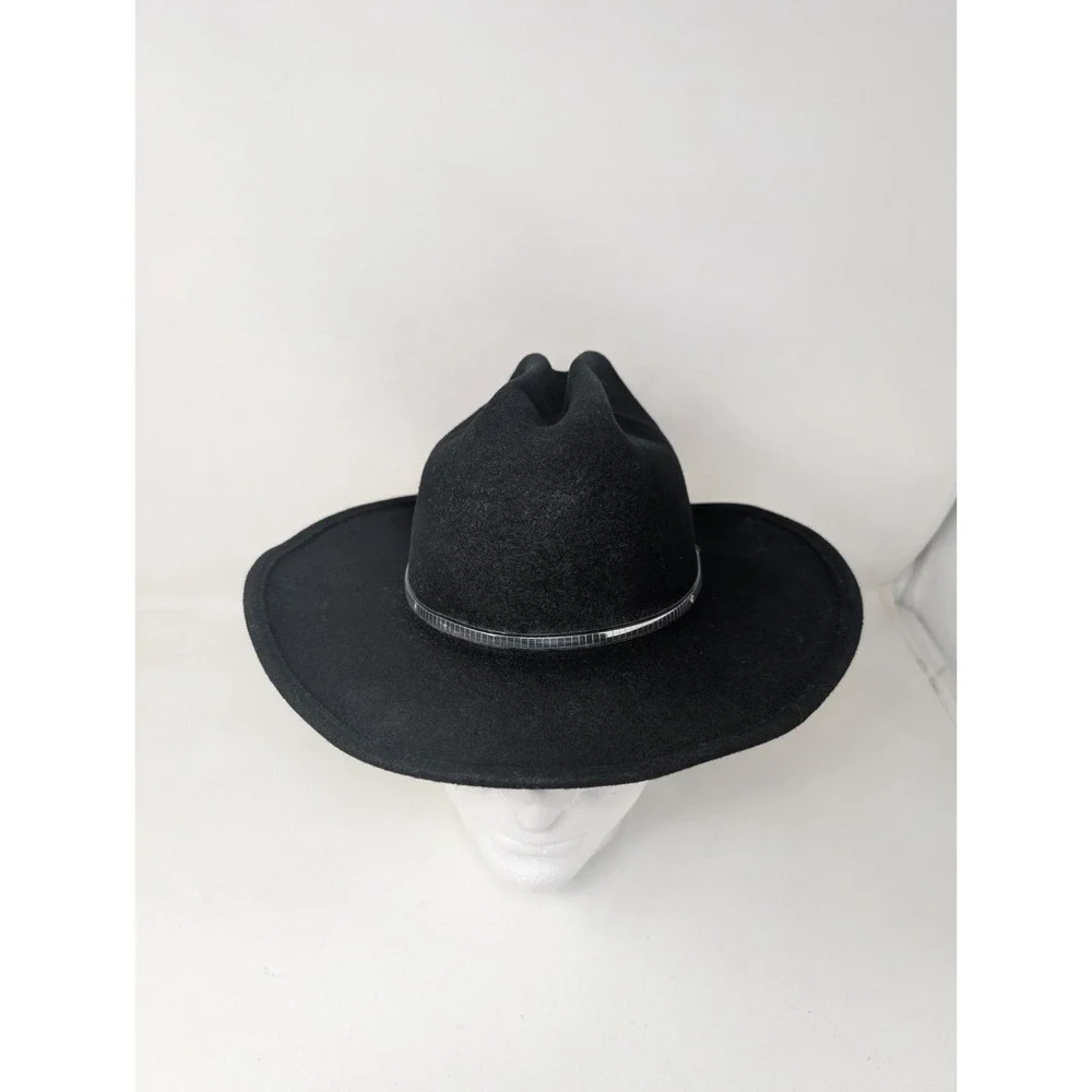 Bailey Hat Felt Western Cowboy Black‎ Wool Men's Size Large Made in USA Vintage